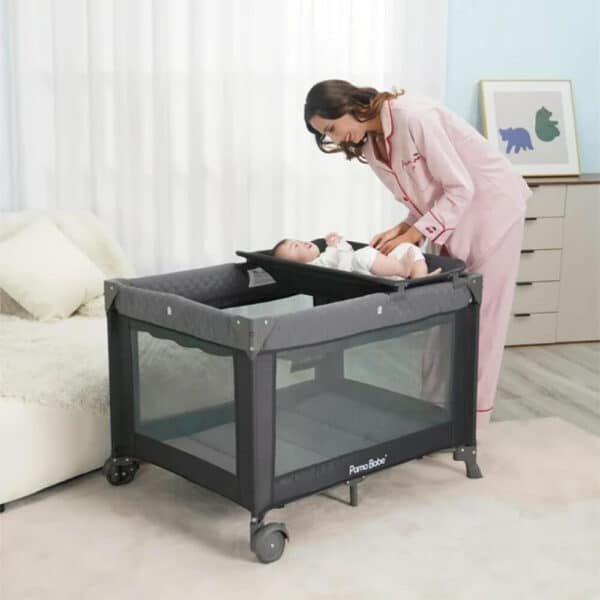Pamo Babe Unisex Bassinet Nursery Center Flat Play Yard Crib
