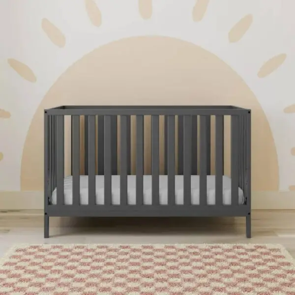 Storkcraft Sunset 4 in 1 Convertible Baby Crib, Gray