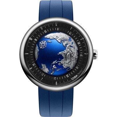 U Series Blue Planet II 46 mm Unique automatic watch with timekeeping globe dial