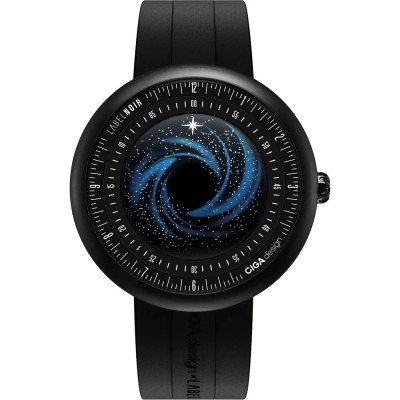 CIGA Design X Label NOIR 'Black Star' 46 mm Limited edition automatic watch with unique movement and galaxy dial