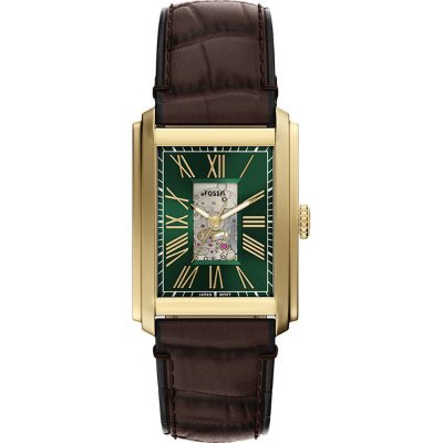 Carraway 30 mm Vintage design rectangular automatic watch with open heart