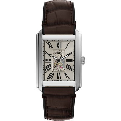 Carraway 30 mm Vintage design rectangular automatic watch with open heart