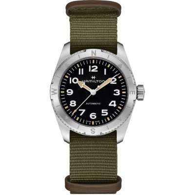 Khaki Field Expedition 37 mm Automatic outdoor watch with compass bezel