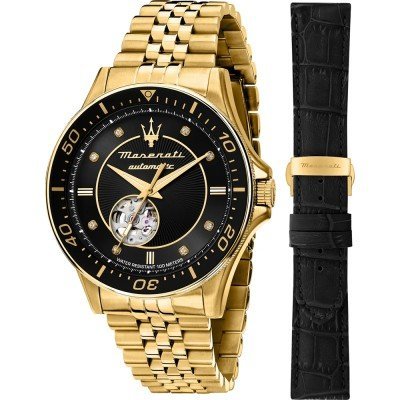 Sfida - Special Edition 44 mm Open heart automatic watch with 8 diamond indices and extra strap