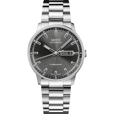 Commander Datoday 40 mm Grey modern design swiss automatic watch with day-date