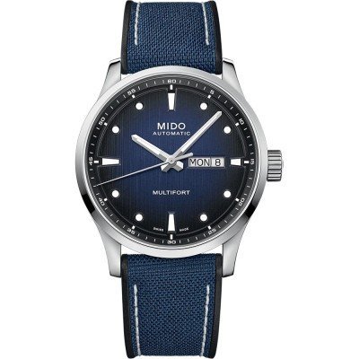 Multifort M 42 mm Swiss made stainless steel automatic watch with day-date