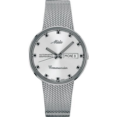 Commander 1959 37 mm Vintage design swiss automatic watch with milanese bracelet