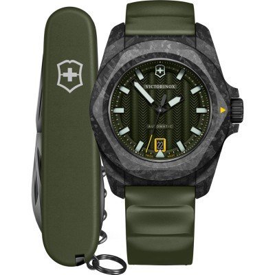I.N.O.X. 41 mm Gift Set: Swiss Automatic Carbon Gents Watch with Victorinox Pocketknife