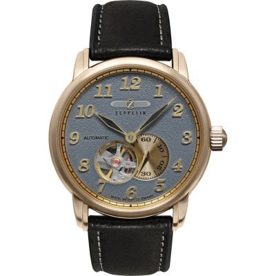 LZ 127 Graf Zeppelin 40 mm German made automatic watch with open heart