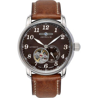 LZ 127 Graf Zeppelin 40 mm German made automatic watch with open heart